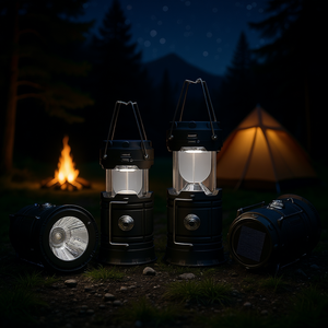 Linterna LED portátil para camping, 4 piezas con batería de litio, iluminación exterior para camping - Product Image 2