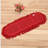 Recharge de balai plat en coton Premium Red Pocket, robuste, pour nettoyage industriel et commercial des sols, norme ISO usine
