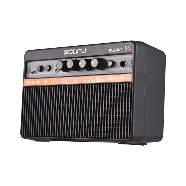 Scuru 20W Small Electric Bass Amp Portable Bass Guitar Practice Speaker for Daily Practice Street Performances