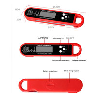 Thermomètre numérique à lecture instantanée pour viande, étanche, avec rétroéclairage, sonde pliable, plage de -50°C à 300°C, précision de 0,8°C, pour barbecue