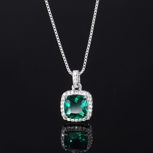 2026 new Best Seller jewelry copper gold-plated retro simulation emerald fat square simple wind suit female 8*8 - Product Image 3