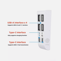 Adaptateur Hub USB 6 en 1 pour console PS5 Slim, transmission de données, séparateur USB, extension de hub, station d'accueil multi-ports