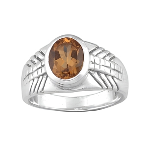 Bague en argent sterling 925 avec citrine jaune soleil pour homme, pierre précieuse ovale, bijou statement, classique, fait main, à porter au quotidien - Product Image 1