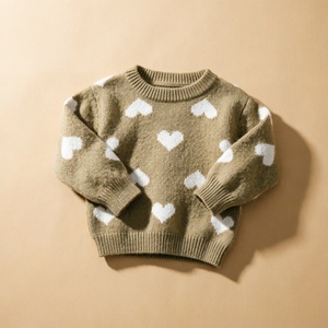 <span class=keywords><strong>Pull</strong></span> personnalisable en coton à motif cœur pour filles, col rond, tricoté, idéal pour l'automne, l'hiver, les fêtes et le quotidien - Product Image 2