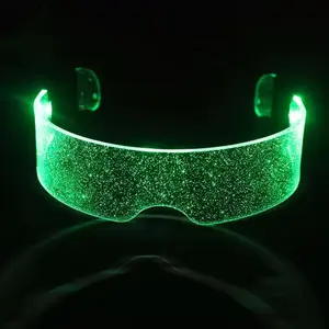 LED Glasses Light Up Eyewear, Neon Multicolor Cyberpunk Goggles for Bar Halloween Party Cosplay Club