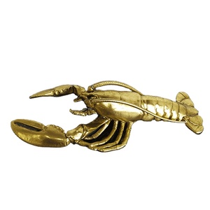 Nhà Máy Trực Tiếp Tùy Chỉnh Nhựa Thủ Công Mỹ Nghệ Vàng Tôm Hùm Bức Tượng Nhựa Điêu Khắc Cho Trang Trí Nội Thất Trang Trí Bảng Decoer - Product Image 1