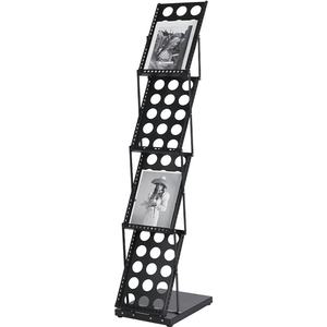 Expositor de azulejos vintage plegable de hierro, soporte de suelo vertical de cuatro niveles para revistas y periódicos, modelo A4 - Product Image 5