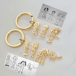 Factory Customized First Letter Keychain Wholesale Stainless Steel Metal Backpack Pendant Titanium Steel Metal Crafts