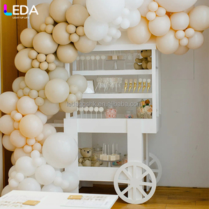 Carrito de dulces acrílico blanco LEDA, muy vendido, para exhibición en bodas, fiestas y eventos. - Product Image 2