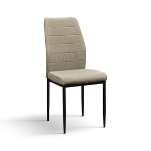 Ensemble de 4 chaises Giordana, revêtement en tissu beige, base en métal, chaises de salle à manger d'intérieur - Product Image 1