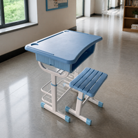 Ensemble de mobilier scolaire : bureau et chaise pour étudiant, idéal pour l'apprentissage à domicile, bureau d'étude pour enfants, ensemble chaise et bureau en plastique.
