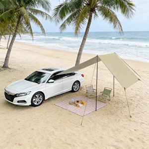 Tente de toit compacte, légère, durable et facile à installer, avec auvent de voiture, pour des voyages de camping familiaux spacieux - Product Image 1