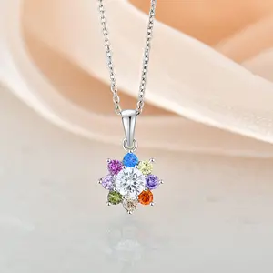 Design fleur meilleure vente couleur CZ ensemble de haute qualité boucles d'oreilles ensembles de bijoux 925 boucles d'oreilles et collier ensemble de bijoux de luxe