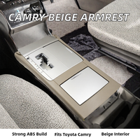 Evoresn Console Centrale de Voiture avec Accoudoir, Garniture Beige, Boîte de Rangement pour Levier de Vitesse, Cadre de Tableau de Bord en ABS/PC+ABS, pour Toyota 2007-201
