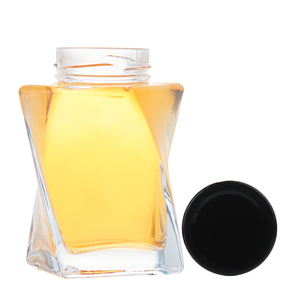 Bouteille transparente torsadée <span class=keywords><strong>épaissi</strong></span>e créative Capacité de 350ml Confiture Pommade Stockage Bouteille scellée - Product Image 2