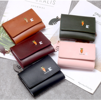 Dompet Wanita Kecil Model Terbaru Harga Terjangkau, Dompet Koin Wanita Bahan PU, Tempat Kartu, Dompet Mini Motif Kartun untuk Wanita