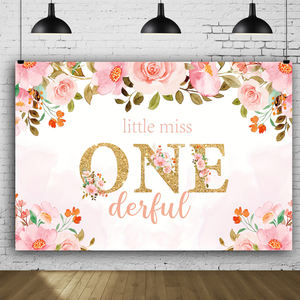 <span class=keywords><strong>Sfondo</strong></span> <span class=keywords><strong>rosa</strong></span> primo compleanno Photoshoot per Baby Shower fiori <span class=keywords><strong>rosa</strong></span> puntini oro fondali per torte forniture - Product Image 5