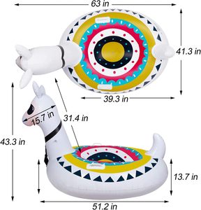 Flotador Inflable de PVC con Diseño de Llama, para Piscina, para Adultos, 63"Lx43"W, Divertido y Relajante - Product Image 2