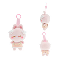 Porte-clés en peluche personnalisé, lapin kawaii, breloque pour sac, ornement pour femmes, taille mini, lapin en peluche fait main