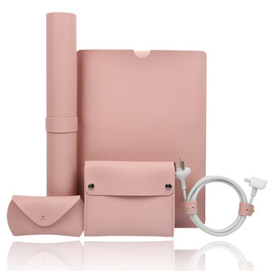 Di Cuoio DELL'UNITÀ di elaborazione Del Manicotto Del Computer Portatile per <span class=keywords><strong>Macbook</strong></span> 13 <span class=keywords><strong>14</strong></span> Pollici <span class=keywords><strong>Custodia</strong></span> In Pelle Con Il Mouse Del Sacchetto Pad Pad Scrivania - Product Image 1