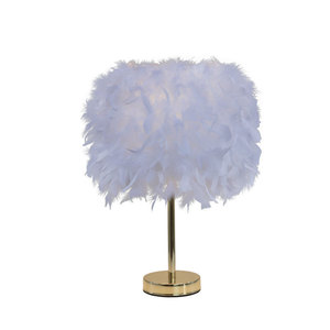LED simple blanco romántico adolescente mesita de noche lámpara de mesa dormitorio acogedor decoración creativa pluma vanidad Luz de mesa - Product Image 6