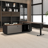 Bureau de direction électrique réglable en hauteur avec armoire de rangement latérale, moderne, vente en gros ODM