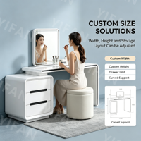 Bureau d'ordinateur de style moderne, blanc brillant, bureau d'étude en bois pour la maison et le bureau