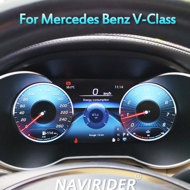12.3 Inch LCD Dashboard Screen Smart Cluster Upgrade Kit for Mercedes Benz V-Class V260 V250 W447 Speedometer Instrument Cluster