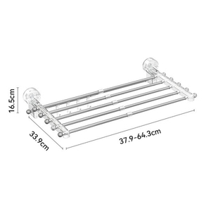 SANIPRO Porte-serviettes mural pliable pour salle de bain, séchoir à linge télescopique sans perçage avec ventouse - Product Image 6