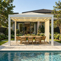 Pavillon extérieur élégant en aluminium, design moderne, gazebo avec finition résistante à la corrosion pour le jardin, les loisirs et la détente en nature