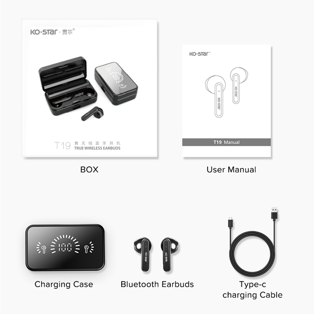Long Battery Life TWS Stereo Bluetooth In-Ear Mirror Sports Earbuds With Mic