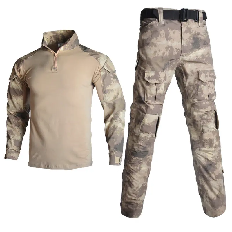 T-shirt en polyester pour hommes, uniforme de combat pour les sports de plein air, t-shirt à séchage rapide, t-shirt camouflage d'été, vente en gros