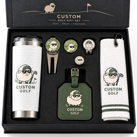 Coffret Cadeau de Golf Personnalisé avec Logo Mouton Amusant, Gobelet Isotherme, Outil de Repositionnement du Tee, Marqueur de Balle, Serviette et Étiquette – Accessoires de Golf