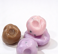 Balle anti-stress souple multicolore de 6 cm en TPR, faite à la main, type Mochi Bubble Tea, non-résiliente, pour soulager le stress