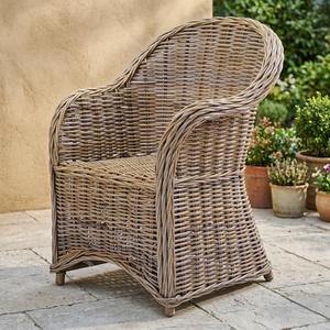 High Quality Wooden Hotel <b>Chair</b> Made of Rattan <b>Cane</b> and Rattan Kubu Grey with Cushion Originally From Indonesia - Product Image 2
