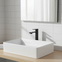 Vaguel hôtel de luxe salle de bain laiton chromé noir mitigeur évier monté sur le pont robinet de lavabo 35mm cartouche en céramique