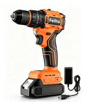 Perceuse sans fil au lithium-ion 21V, perçage du bois 40mm, de l'aluminium 21mm, de l'acier 22mm, 1 chargeur et 1 batterie pour travaux en atelier multi-matériaux
