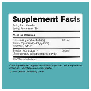 Cápsulas de Quercetina Antioxidante de Alta Absorción, Bromelina 100% Natural y Orgánica, Fórmula Sin Rellenos para la Salud Digestiva - Product Image 2