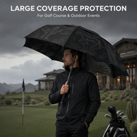 Payung Golf Tahan Angin Motif Hewan Liar Geometris Kanopi Ganda Karya Seni Kustom Payung Golf Besar untuk Hadiah Pecinta Seni Luar Ruangan