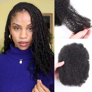 Trenzas de ganchillo Locs, cabello humano brasileño 100% Virgen sin procesar 4C Afro rizado, cabello humano trenzado a granel - Product Image 2