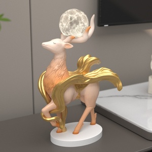 Artesanías de resina de escritorio modernas, estatua de ciervo, tema de jardín, modelo de Animal, accesorios de decoración para el hogar y la sala de estar - Product Image 4