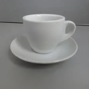 Taza y Platillo <span class=keywords><strong>de</strong></span> Porcelana Cerámica Portátiles <span class=keywords><strong>de</strong></span> 90cc para Capuchino con Logotipo Personalizado para Uso en Bares - Product Image 3