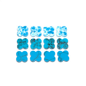 2025 New Arrival tổng hợp đá quý màu xanh Màu Đỏ Turquoise bốn lá cỏ ba lá đầy màu sắc đá Inlay cho vòng đeo tay đồ trang sức - Product Image 1