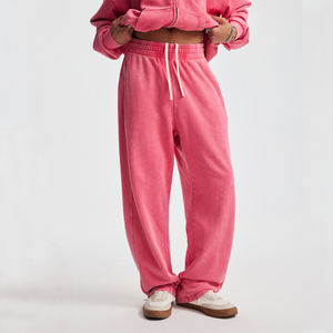 OEM 남자 빈티지 특대 와이드 레그 땀 바지 사용자 정의 로고 헤비급 운동복 산성 세척 스트레이트 다리 고민 헐렁한 스웨트 팬츠 - Product Image 3