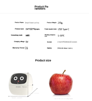 Pot intelligent d'intérieur rechargeable par USB, pot de fleurs moderne intelligent pour les personnes paresseuses et les animaux de compagnie mignons, absorption automatique de l'eau