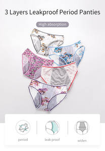 9204 Celana Dalam Fisiologis Motif Bunga Viscose Cetak Kulit Udang Remaja (18-40 Tahun) Celana Dalam Menstruasi 3 Lapis Bernapas - Product Image 6