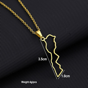 2025 थोक कस्टम लोगो धातु स्टेनलेस स्टील मोकोको मानचित्र हार - Product Image 2