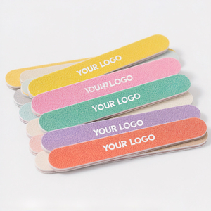 High Quality Washable Custom Logo Double Sided File Nail Manicure Pedicure Tool 100/180 Grit Board Sponge Emery Board Nail Files