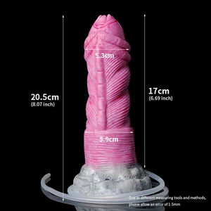 YOCY Enorme Dildo Alienígena con Función de Eyaculación, Tapón Anal, Color Gris Carne, Textura en Forma de Flor, Juguete Sexual de Silicona Suave, Producto Sexual para Adultos - Product Image 3