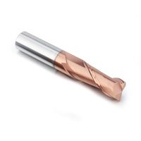 Fraiseuses d'usinage à froid ODM très demandées, 2 dents, hélice 60°, acier allié 55HRC, haute précision pour centre d'usinage CNC